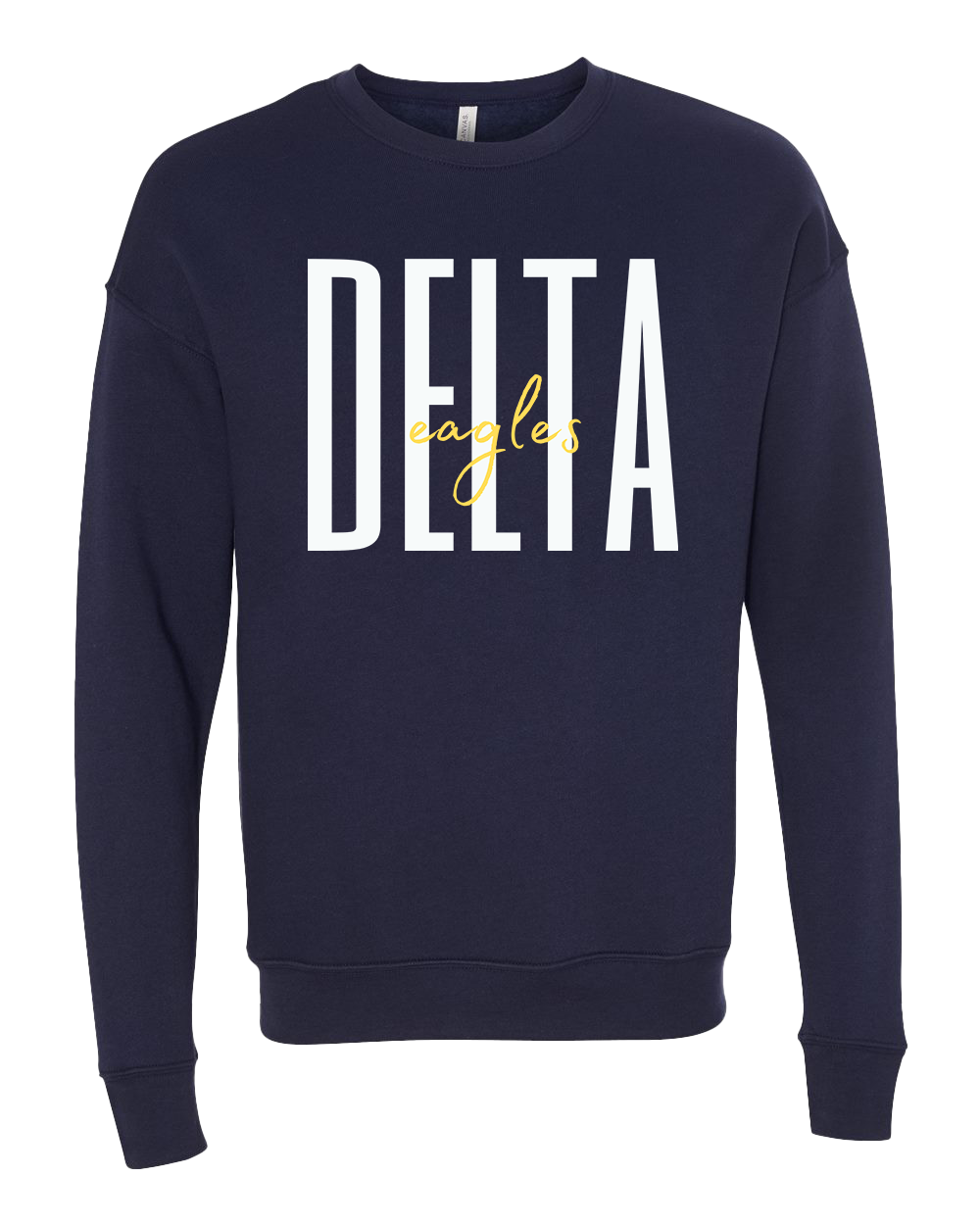 Delta Eagles Script Crew Sweatshirt - Navy