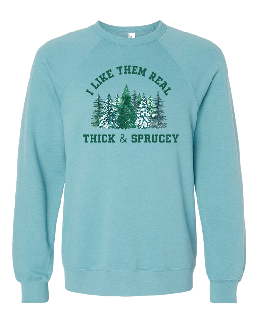 Thick & Sprucey Crew Sweatshirt - Heather Blue Lagoon