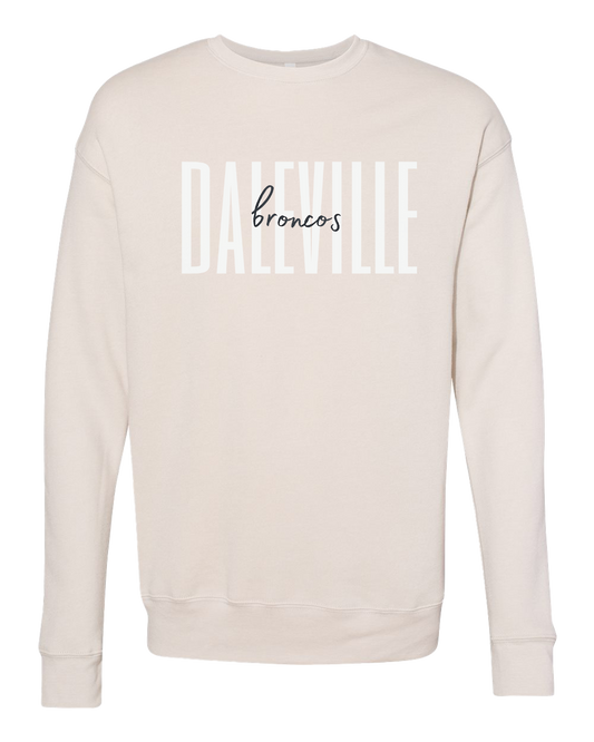 Daleville Broncos Script Crew Sweatshirt - Heather Dust