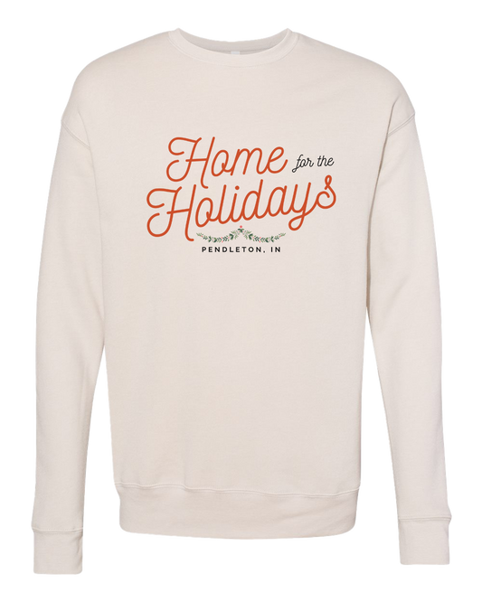 Home for the Holidays Crew Sweatshirt (w/ Custom City) - Heather Dust