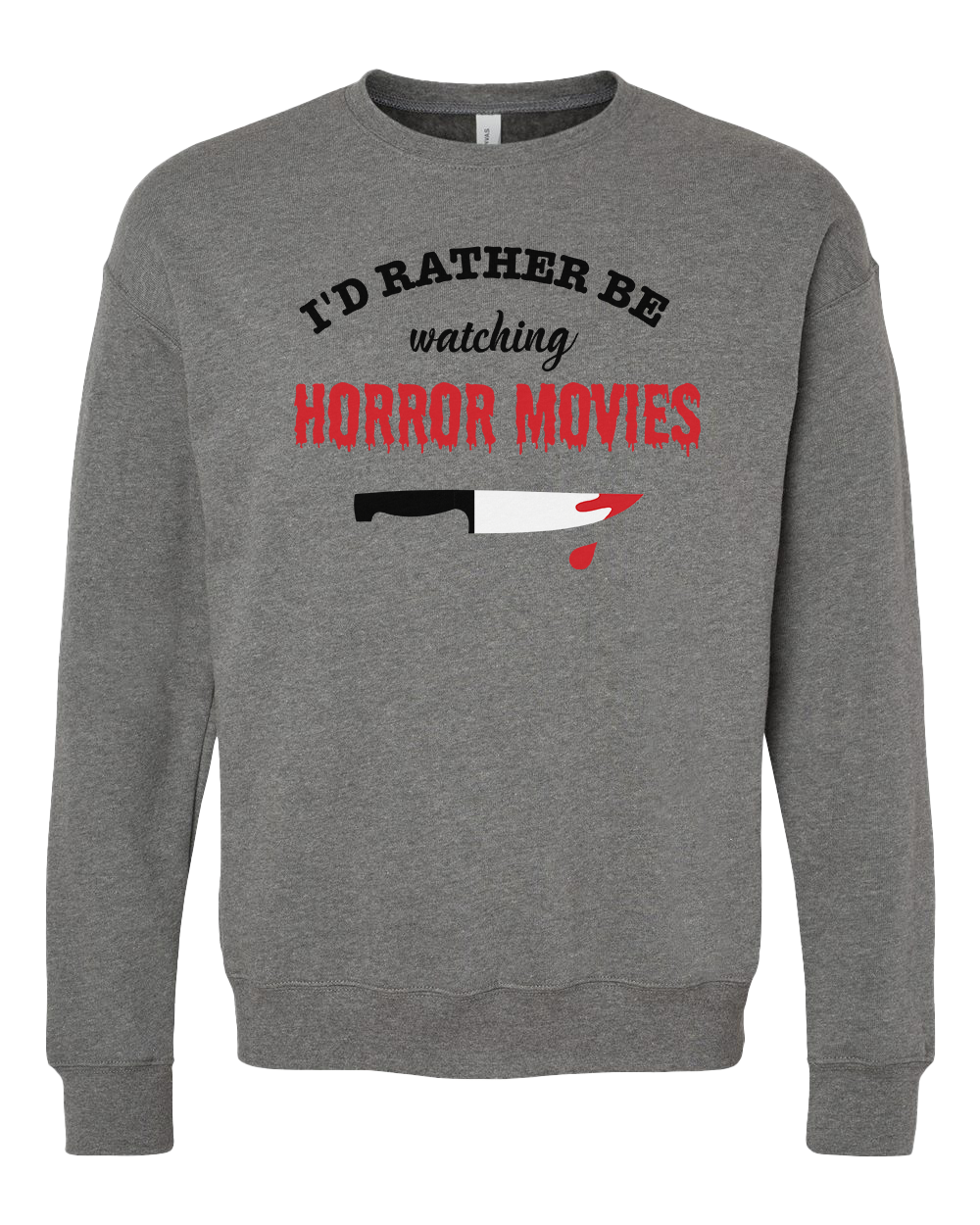 Watching Horror Movies Crew Sweatshirt - Deep Heather