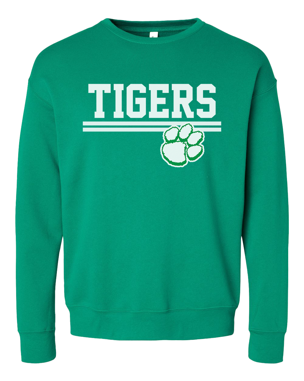 Yorktown Tigers Vintage Crew Sweatshirt - Kelly Green