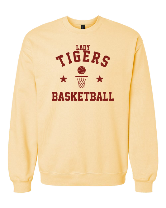 Alex Lady Tigers Basketball Crewneck Sweatshirt - Yellow