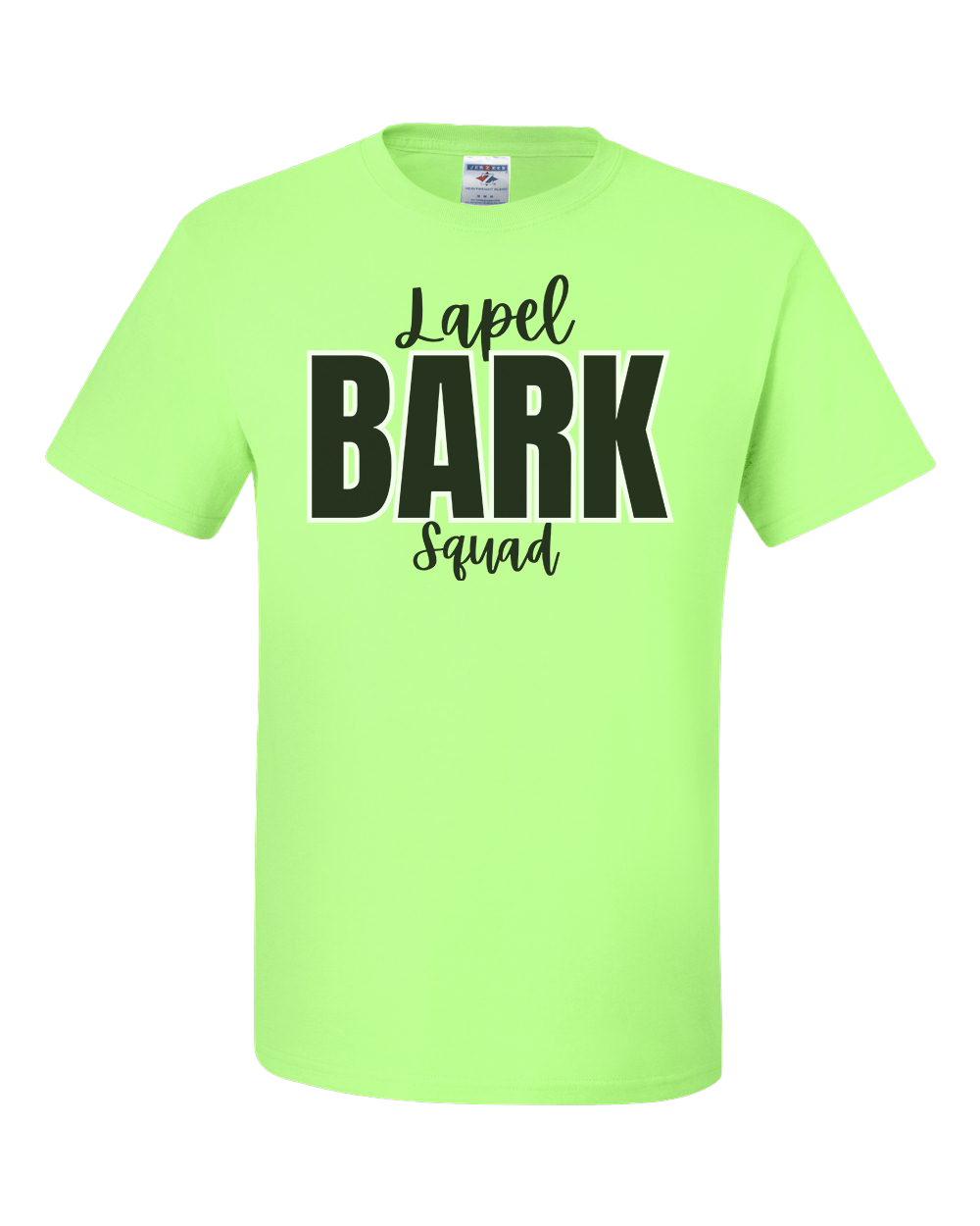 Lapel Bark Squad Tshirt - Neon Green
