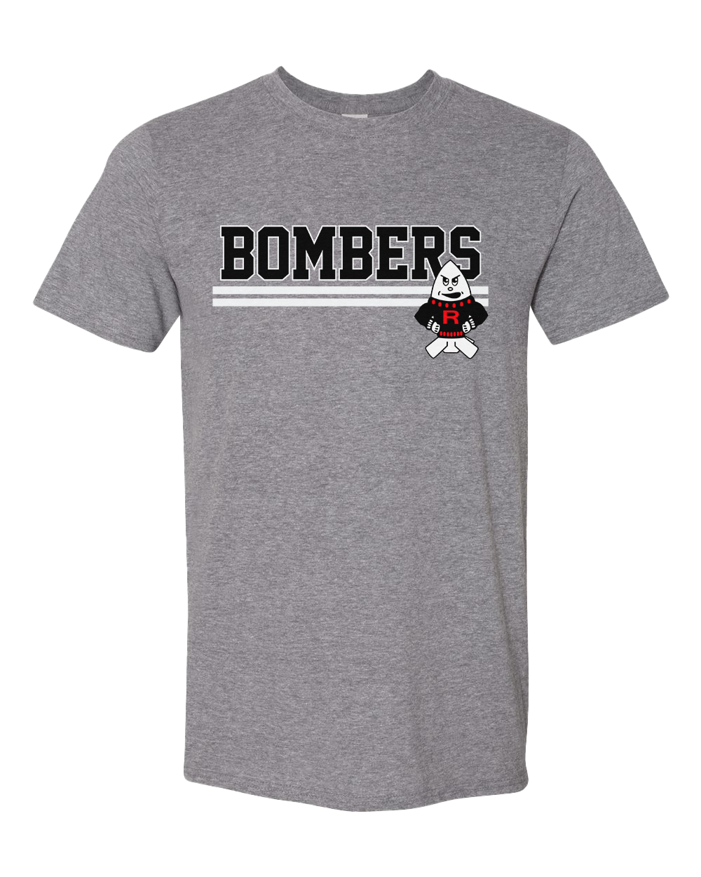 Rensselaer Central Bombers Retro Tshirt - Graphite Heather