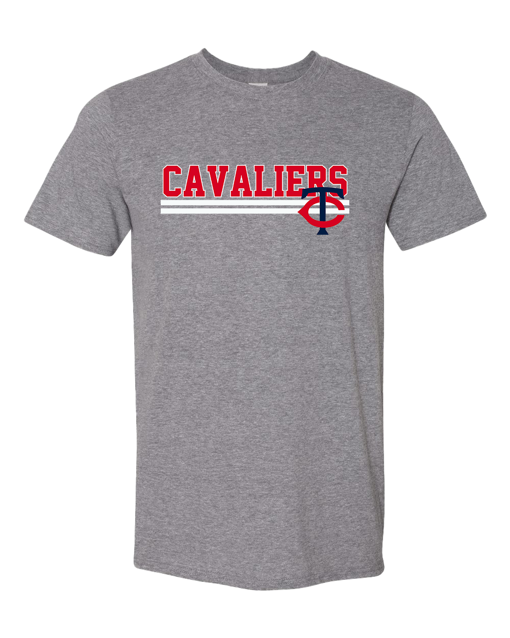 Tri-County Cavaliers Block Tshirt - Graphite Heather