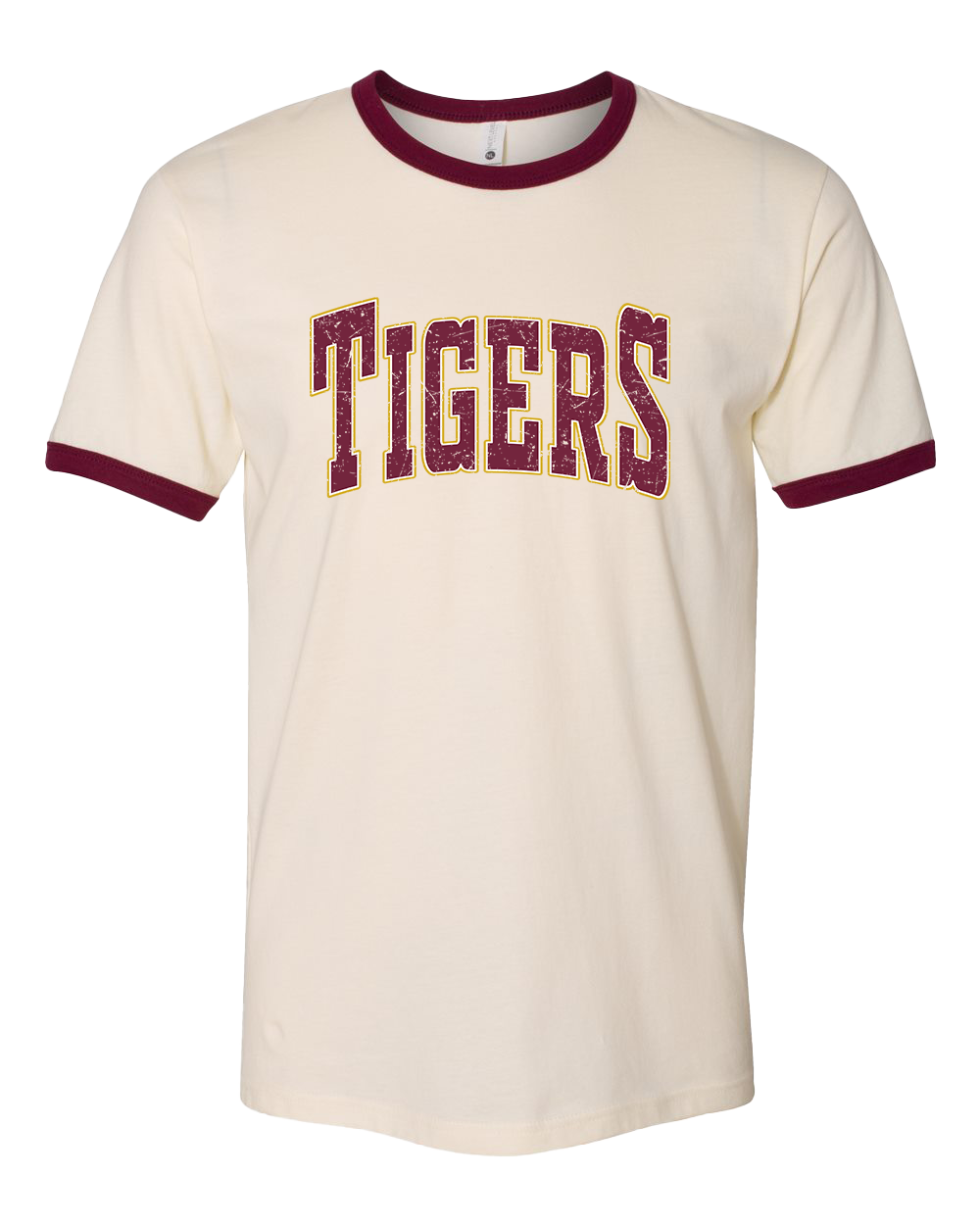 Alex Tigers Retro Ringer Tee - Maroon