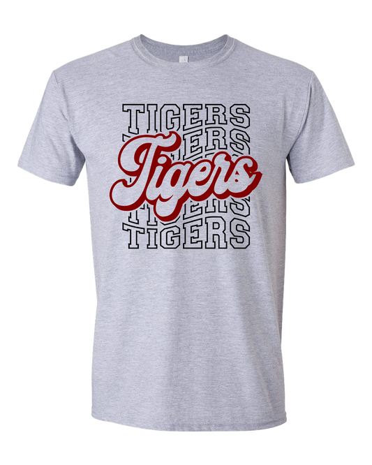 Alex Tigers Wavy Font Tshirt - Grey