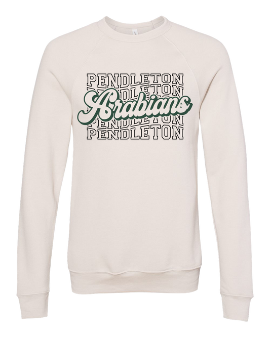 Pendleton Arabians Wavy Font Crew - Heather Dust - Bella Canvas