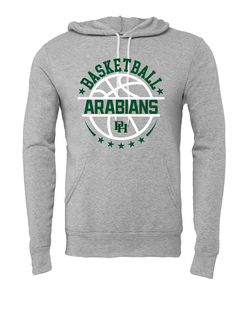 Pendleton Heights Arabians Basketball Hoodie - Athletic Grey