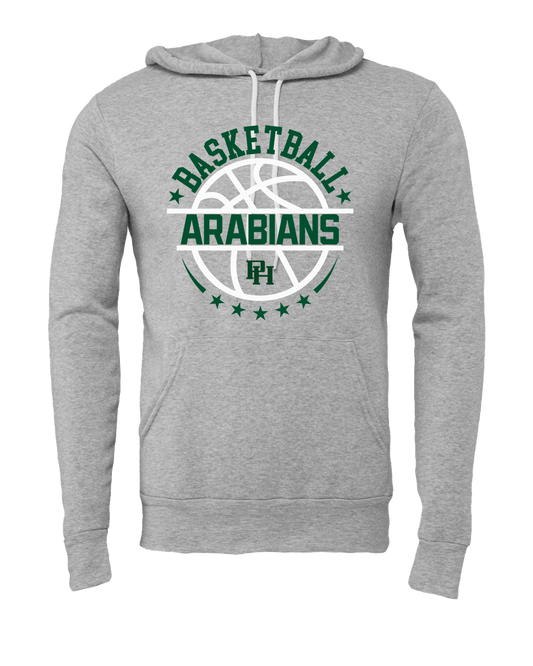 Pendleton Heights Arabians Basketball Hoodie - Athletic Grey