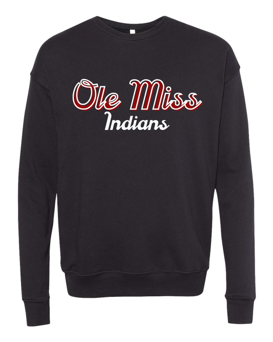 Ole Miss Indians Crew Sweatshirt - Black
