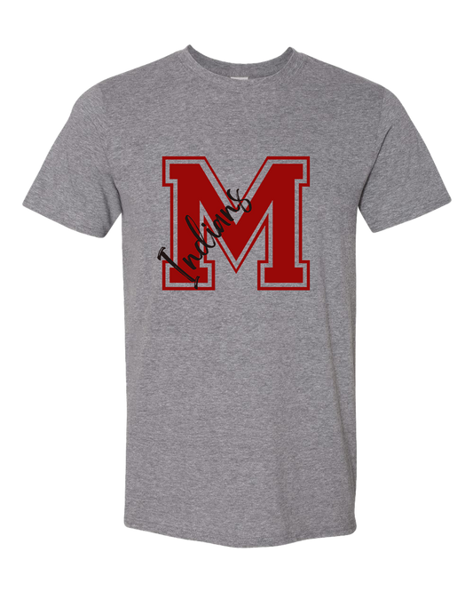 Mississinewa Indians Big M Tshirt - Graphite Heather