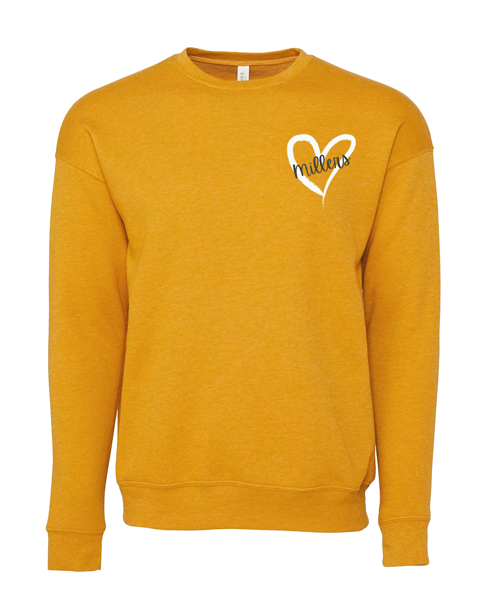 Noblesville Millers Heart Crew Sweatshirt - Heather Mustard