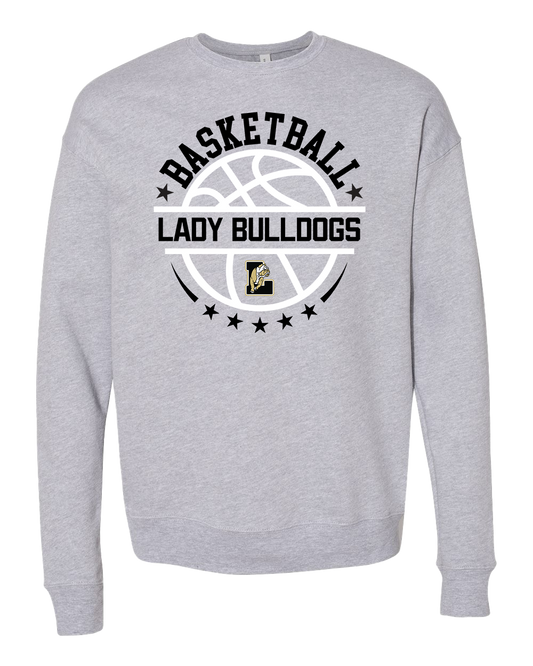 Lapel Lady Bulldogs Basketball Crew Sweatshirt - Athletic Grey