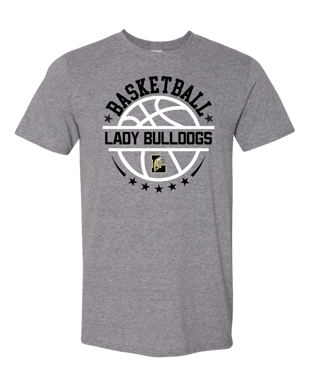 Lapel Lady Bulldogs Basketball Tshirt - Graphite Heather