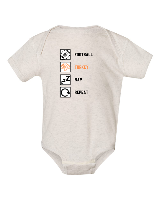 Thanksgiving Schedule Infant Onesie - Natural Heather