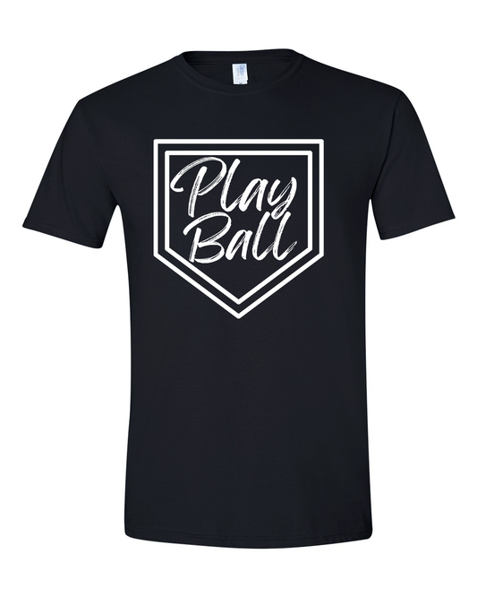 Play Ball Baseball Tshirt - Black