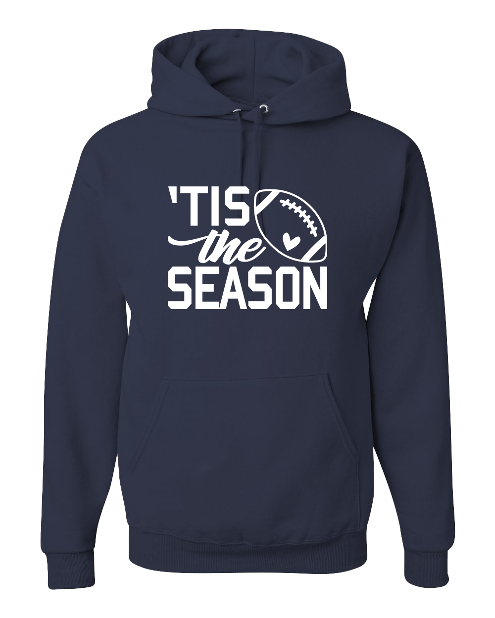 'Tis The Season Football Hooded Sweatshirt - Navy