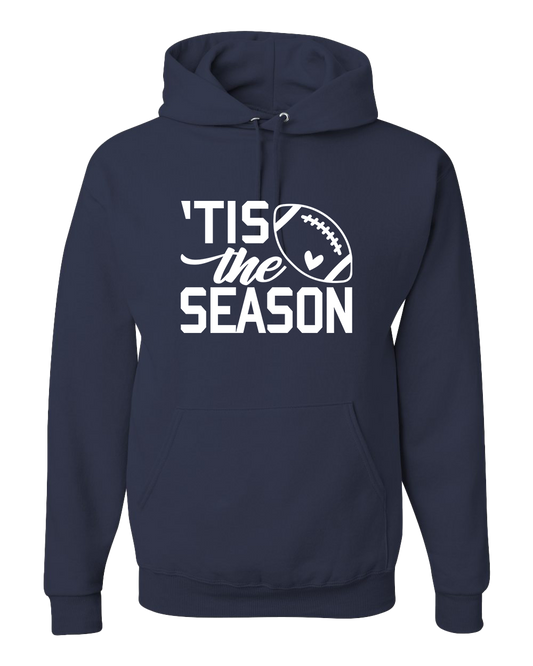 'Tis The Season Football Hooded Sweatshirt - Navy
