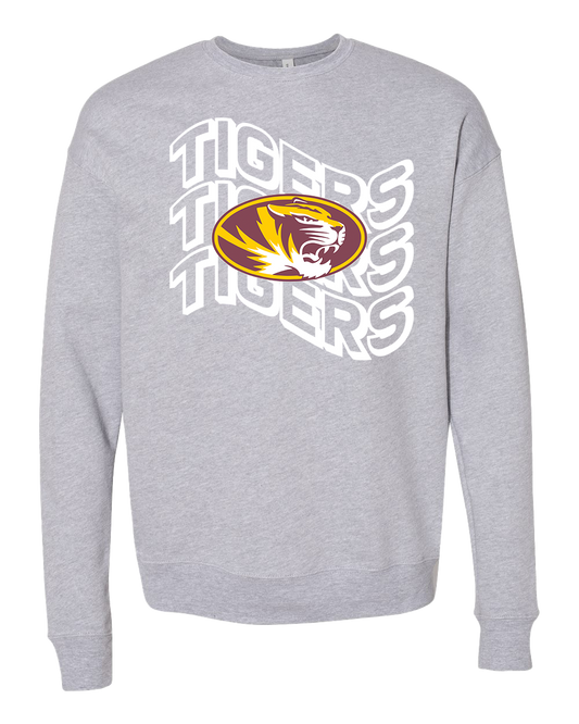 Wavy Alex Tigers Crew Sweatshirt - Athletic Grey