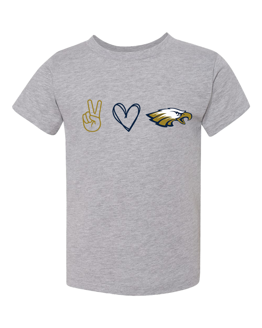 Toddler Peace Love Golden Eagles - Athletic Heather