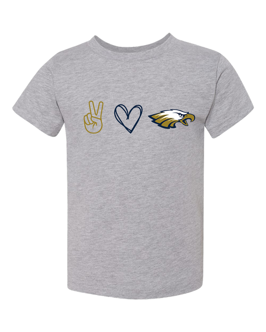 Toddler Peace Love Golden Eagles - Athletic Heather