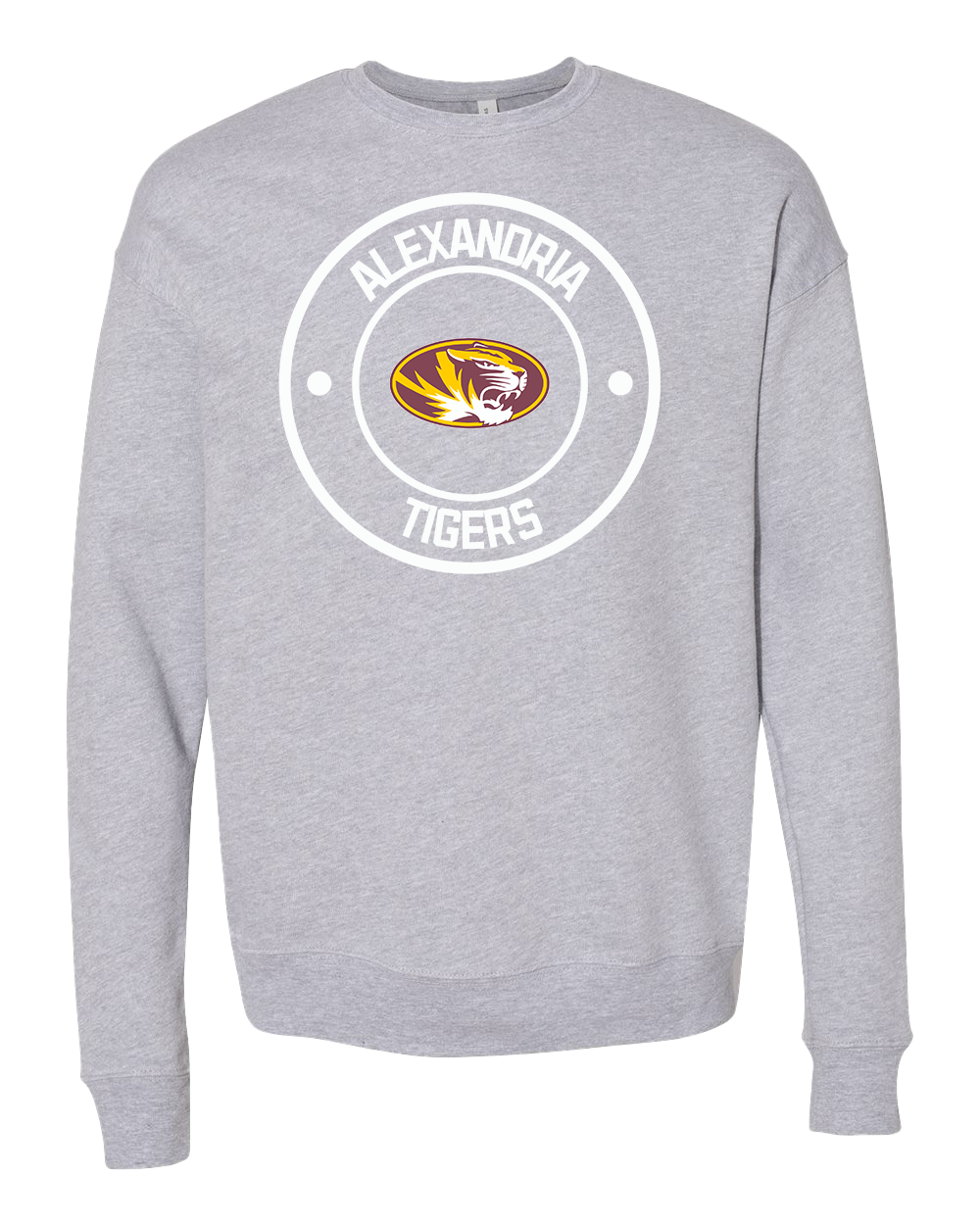 Alexandria Tigers Round Crew Sweatshirt - Athletic Grey