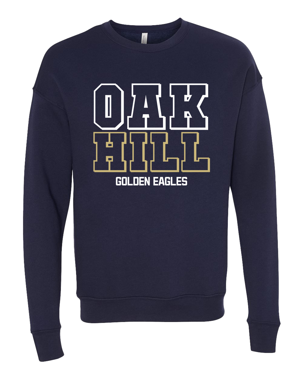 Oak Hill Large Font Crew Sweatshirt - Navy