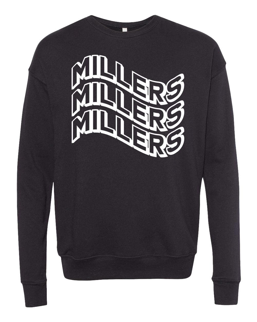 Noblesville Millers Wavy Font Crew Sweatshirt - Black